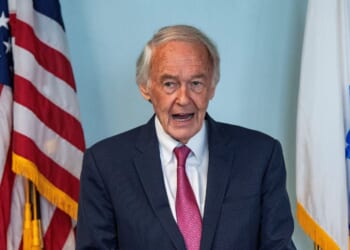 Sen. Ed Markey, a Democrat from Massachusetts, speaks during a news conference following the release of Massachusetts resident and former U.S. Marine Robert Gilman, in Boston, Massachusetts, on Aug. 11, 2026.