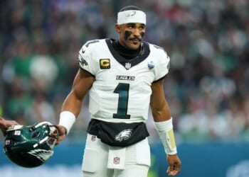 Eagles' Jalen Hurts out Sunday with blood clot in calf after cleat injury