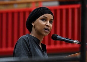 U.S. Rep. Ilhan Omar, pictured in an August file photo campaigning for radical Democrat Francesca Hong in Wisconsin's primary for governor.