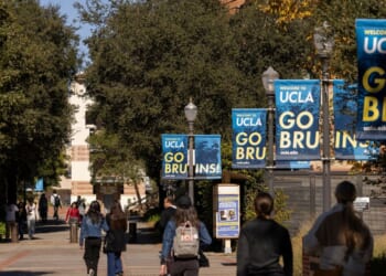 Students walk on UCLA's main campus on Nov. 16, 2024, in Los Angeles, California.