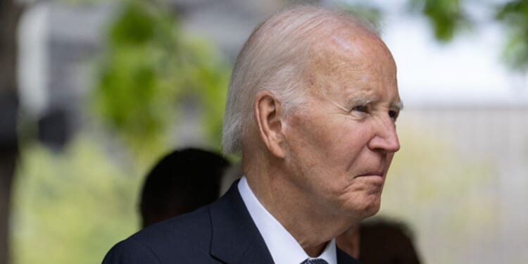Former President Joe Biden sits at the 9/11 memorial ceremony in New York on September 11, 2026.