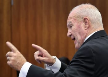 Kevin Reddington, attorney for Lindsay Clancy, speaks during a status hearing at the Plymouth County Superior Court in Plymouth, Massachusetts, on Sept. 29, 2026.
