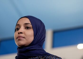 Rep. Ilhan Omar speaks at Karmel Mall on Wednesday, Jan. 28, 2026, in Minneapolis, Minnesota.