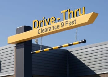 A drive thru lane at a McDonald's restaurant in Kettleman City, California, on March 20, 2022.