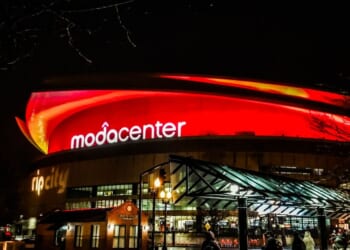 The Moda Center is located in Portland, Oregon, and is the home of the Portland Trailblazers basketball team.