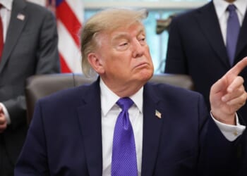 President Donald Trump answers questions from reporters during an announcement in the Oval Office at the White House on Sept. 28, 2026, in Washington, D.C.