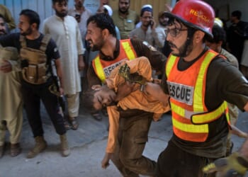 School roof collapse in Pakistan kills at least 35 and injures more than 50