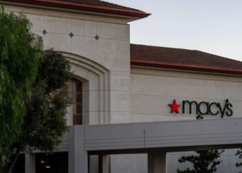 One of the entrances of the Macy's location at the Valencia Town Center in Santa Clarita, California.