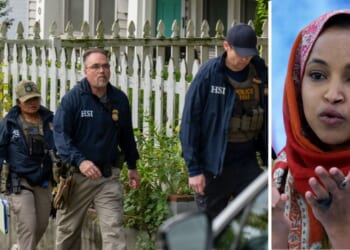 Homeland Security Investigations police searched the home of Rep. Ilhan Omar on Oct. 12, 2026, in Washington, D.C.