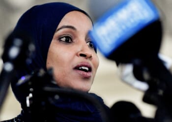 U.S. Rep. Ilhan Omar, speaking at a news conference in January.