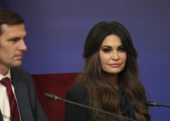 U.S. Ambassador to Greece Kimberly Guilfoyle attends the opening of the sixth round of the Greece-U.S. Strategic Dialogue, in Athens, on Oct. 7, 2026.