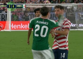 Mateo Chavez got a red card after he was caught on camera slapping U.S. Men's National Soccer Team member Sebastian Berhalter.