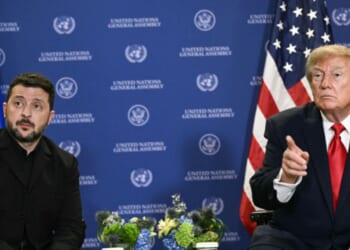 Ukrainian President Volodymyr Zelensky meets with President Donald Trump on the sidelines of the 81st United Nations General Assembly in New York, on Sept. 22, 2026.