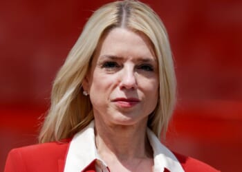 Attorney General Pam Bondi attends a news conference in Fort Lauderdale, Florida, on April 9.