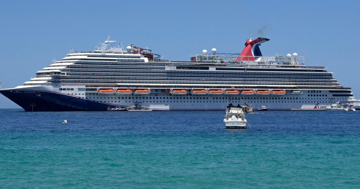 The Carnival Panorama cruise ship is pictured off Los Cabos, Baja California, Mexico, on July 15.