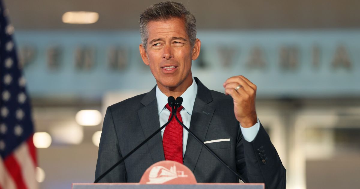 Transportation Secretary Sean Duffy speaks during a press conference at Penn Station on Aug. 27, 2025, in New York City.