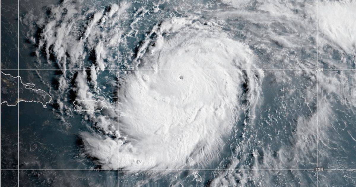 This satellite image shows Hurricane Erin on Saturday.
