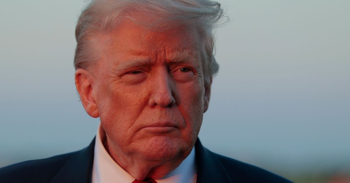 President Donald Trump speaks to reporters near Air Force One at the the Lehigh Valley International Airport Allentown, Pennsylvania, on Sunday.
