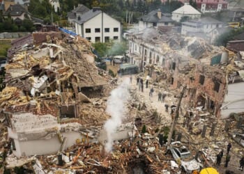 Russian drone and missile attack on Kyiv kills four and wounds at least 10, as other regions hit too