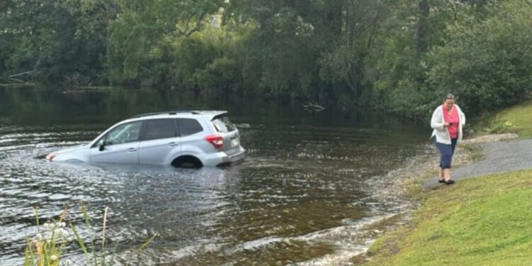 A woman left her car in the wrong gear while yelling at ICE agents, causing the vehicle to roll into a nearby lake, Fox News reporter Bill Melugin revealed on Sept. 28, 2025.