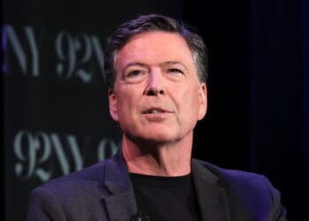 Former FBI Director James Comey speaks onstage at a 2023 event.