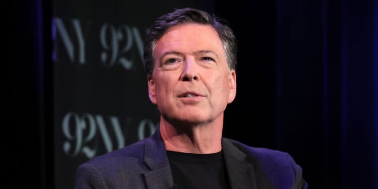 Former FBI Director James Comey speaks onstage at a 2023 event.