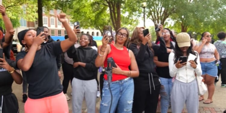 Tennessee State University students shout down conservative activist Cam Higby in video footage posted on Sept. 24, 2025.