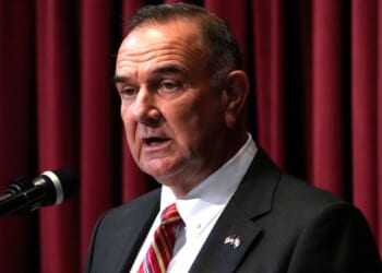 Missouri Gov. Mike Kehoe delivers the State of the State address, Jan. 28 in Jefferson City, Missouri.