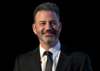 Late-night host Jimmy Kimmel speaks onstage at a February event in Las Vegas, Nevada.