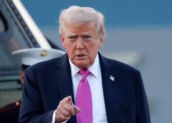 President Donald Trump walks to Air Force One at Morristown Airport on Sept. 14, 2025, in Morristown, New Jersey.