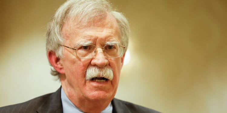 Former National Security Advisor John Bolton speaks to reporters after speaking in a panel hosted by the National Council of Resistance of Iran – U.S. Representative Office in Washington, D.C., on Aug 17, 2022.