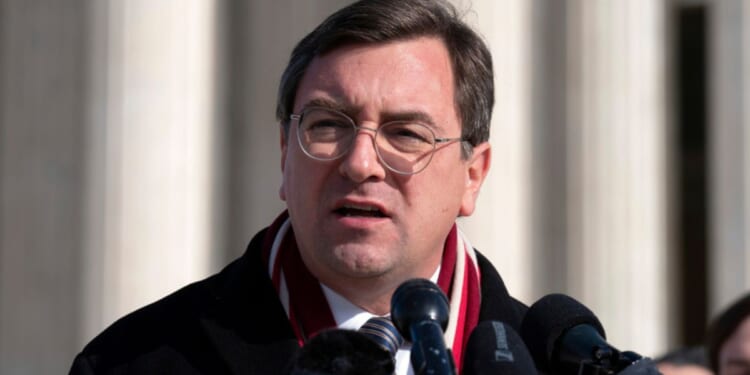 Tennessee Attorney General Jonathan Skrmetti talks to reporters outside of the Supreme Court in Washington, D.C., on Dec. 4, 2024.