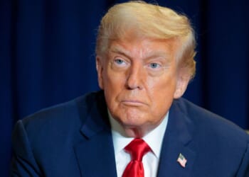 President Donald Trump looks on during a meeting at the 80th session of the UN’s General Assembly at the United Nations headquarters in New York City on Tuesday.