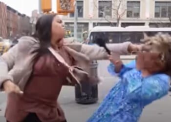 Brianna Rivers was filmed apparently punching pro-life activist Savannah Craven Antao in New York City, as shown by footage from pro-life group Live Action posted to social media on Apr. 4, 2025.