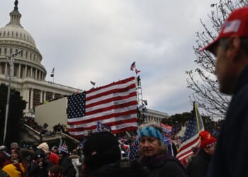 Supporters of President Donald Trump gather outside the U.S. Capitol in Washington, D.C., on Jan. 6, 2021.