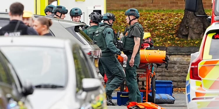 U.K. police say four people injured after car ramming and stabbing outside synagogue in Manchester