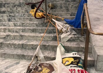 Man breaks into Washington Capitol, lights fires and vandalizes statues