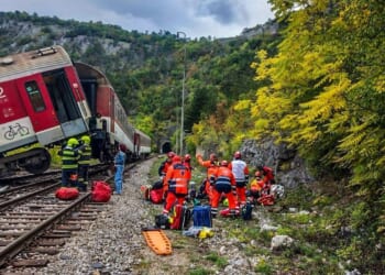 Fast trains collide in Slovakia, injuring dozens, with two in critical condition