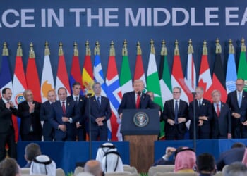 Trump Casts Vision for Peace in Middle East Beside World Leaders