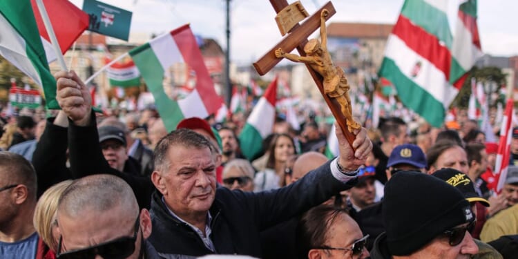 Thousands march in Budapest to support Viktor Orban amid election challenges