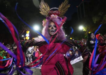 LGBTQ+ collective walks in Mexico City's Catrina parade ahead of Day of the Dead celebrations