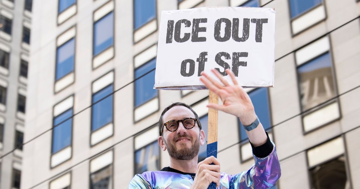 California State Sen. Scott Weiner waves to onlookers during the Pride Parade on June 29, 2025, in San Francisco, California.