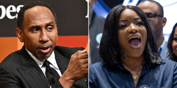 ESPN's Stephen A. Smith, left, called out Democratic Rep. Jasmine Crockett of Texas for "engaging in verbiage and rhetoric for the streets."