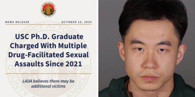 Sizhe "Steven" Weng, 30, is accused of drugging and raping multiple women between 2021 and 2024 while he was a doctoral student at the University of Southern California.