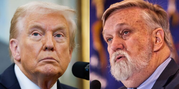 Pastor Doug Wilson, right, wrote an open letter to President Donald Trump, left, after the president made comments about not being able to get into Heaven.