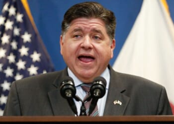 Illinois Gov. JB Pritzker speaks during a news conference in Chicago on Thursday.