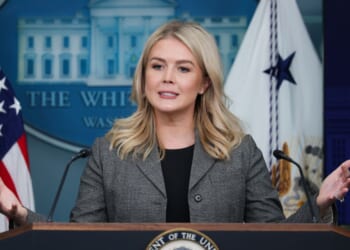 White House Press Secretary Karoline Leavitt speaks during the daily press briefing in the Brady Press Briefing Room at the White House on Oct. 1, 2025, in Washington, D.C.