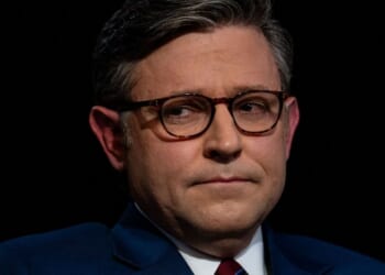 Speaker of the House Mike Johnson makes an appearance on CNN's "The Source with Kaitlan Collins" in the Cannon House Office Building at the U.S. Capitol in Washington, D.C., on Tuesday.