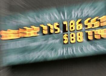 The National Debt Clock is pictured in New York City's Times Square on Jan. 11, 2006.