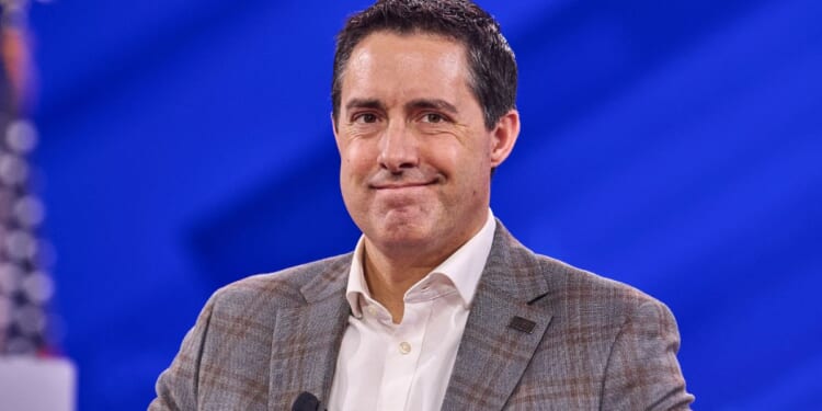Ohio Secretary of State Frank LaRose speaks at the annual CPAC DC conference in Oxon Hill, Maryland, on Feb. 21.
